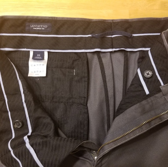 Lands End Tailored Twill Dress Pants - Picture 3 of 4